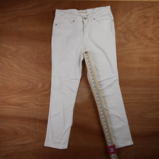 Levi's 505 Red Tab W32 L28 Straight Leg Regular Fit White Denim Jeans