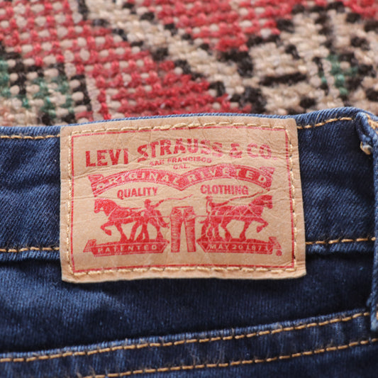 Levi's 711 Red Tab W34 L34 Slim Fit Classic Ripped Style Blue Denim Jeans