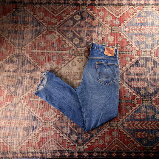 Levi's 505 Red Tab W36 L32 Straight Leg Regular Fit Blue Denim Jeans