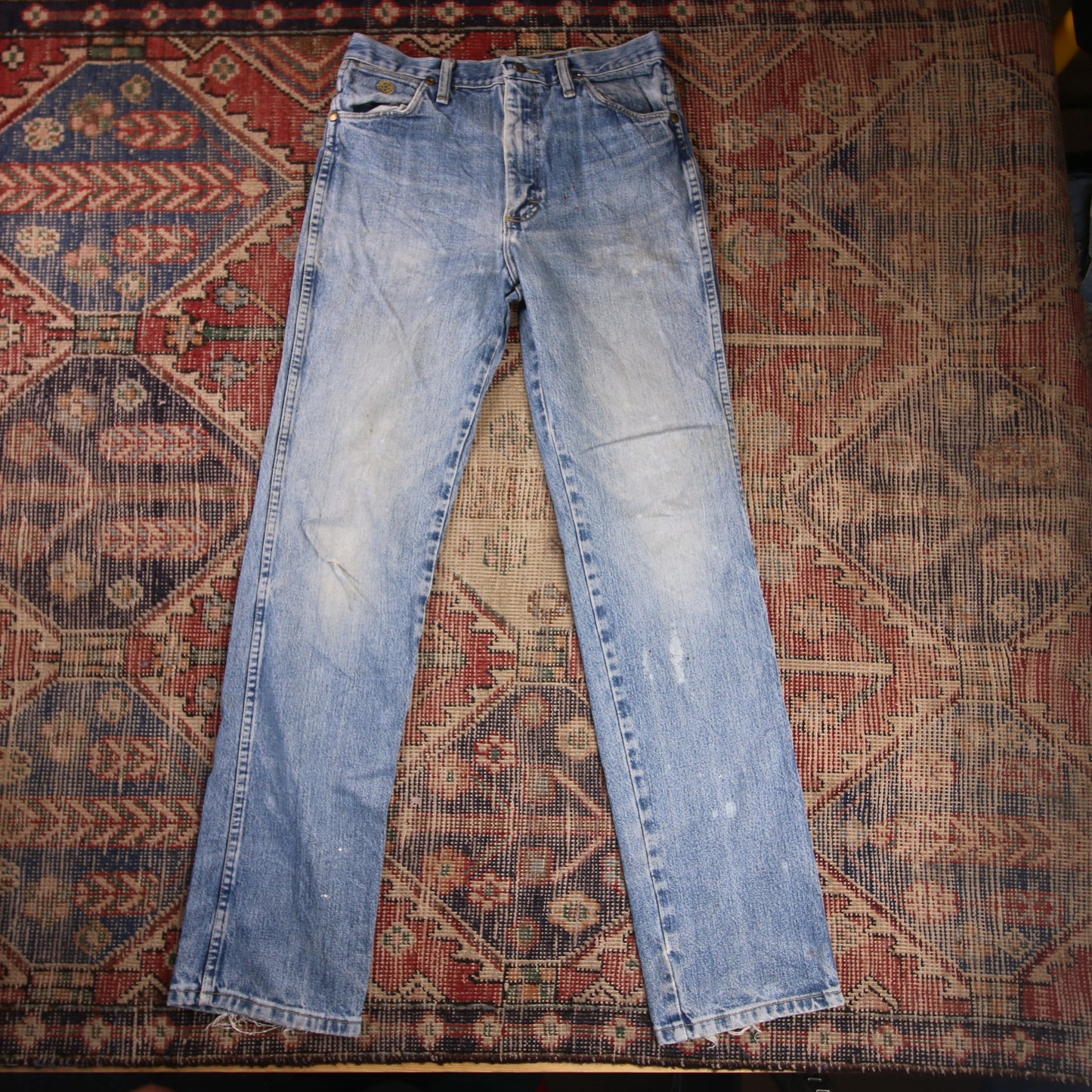Wrangler W30 L33 Straight Leg Relaxed Fit Blue Denim Jeans