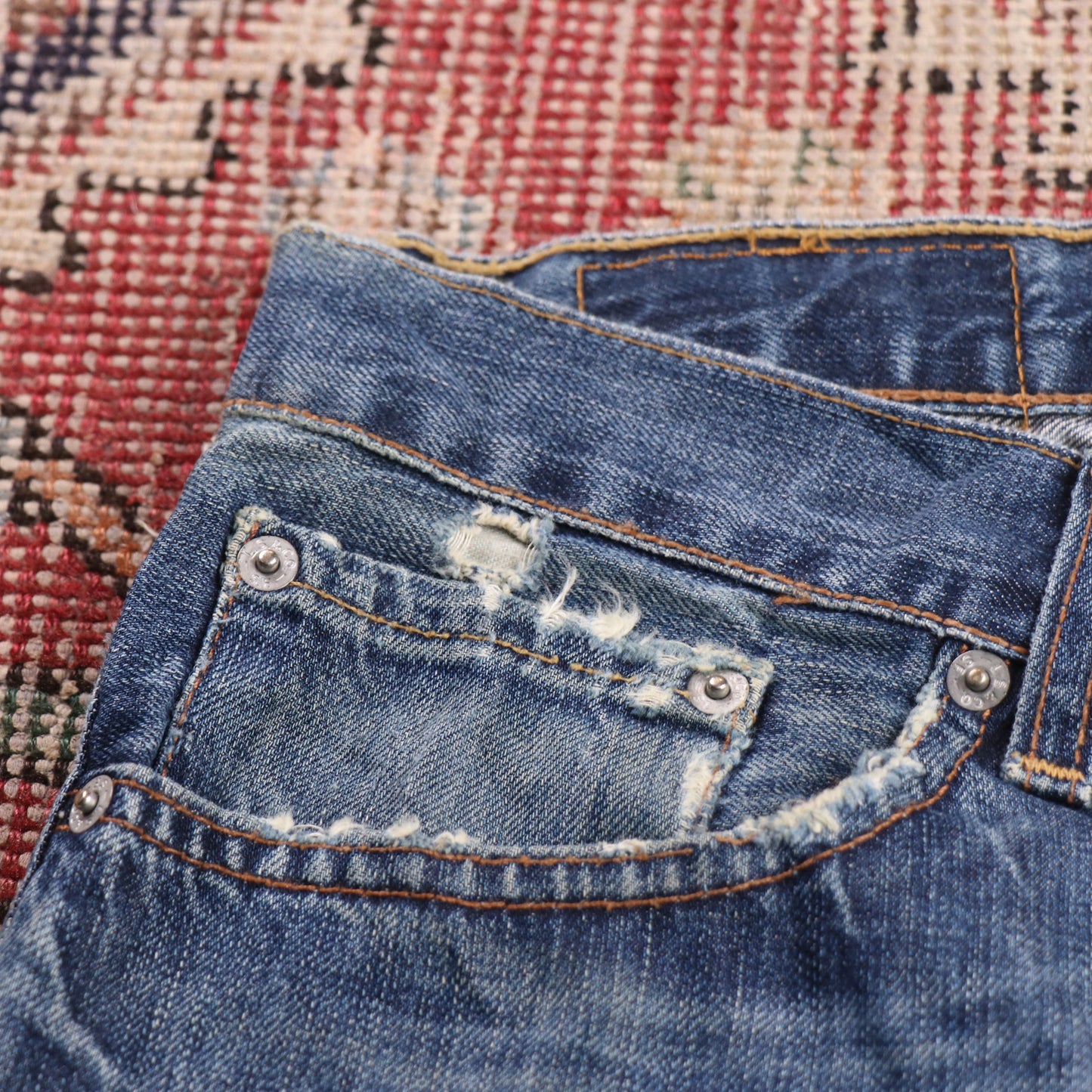 Levi's 37506 W34 L32 Straight Leg Blue Denim Jeans
