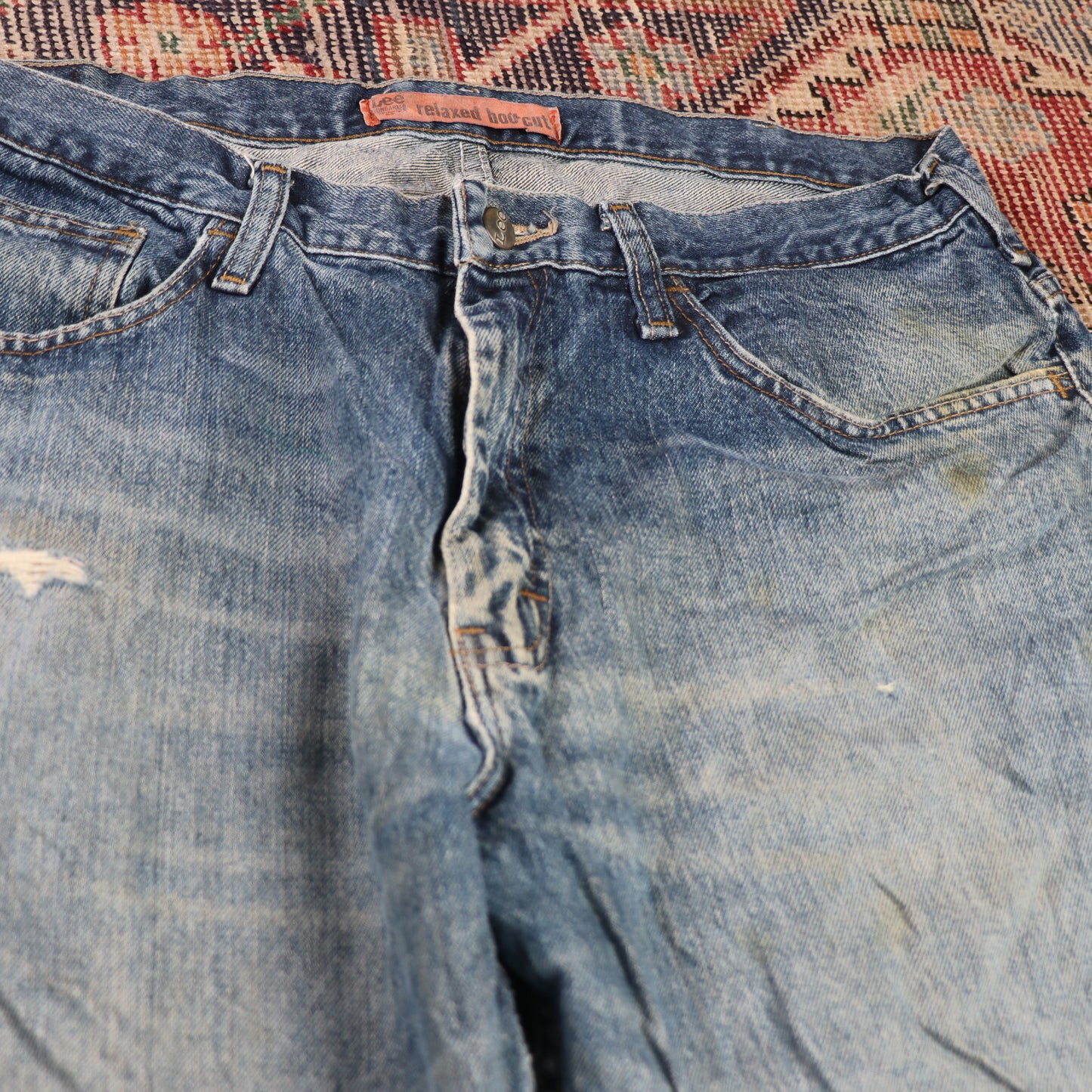 Lee W34 L30 Bootcut Relaxed Fit Classic Ripped Style Blue Denim Jeans