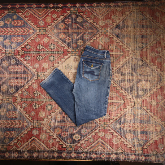 Lee W32 L28 Straight Leg Relaxed Fit Blue Denim Jeans