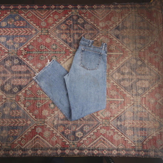 Wrangler W34 L32 Straight Leg Relaxed Fit Blue Denim Jeans