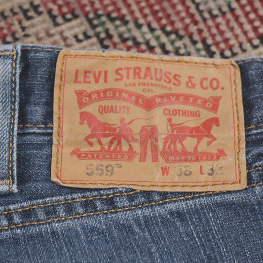 Levi's 559 W40 L31 Straight Leg Relaxed Fit Blue Denim Jeans