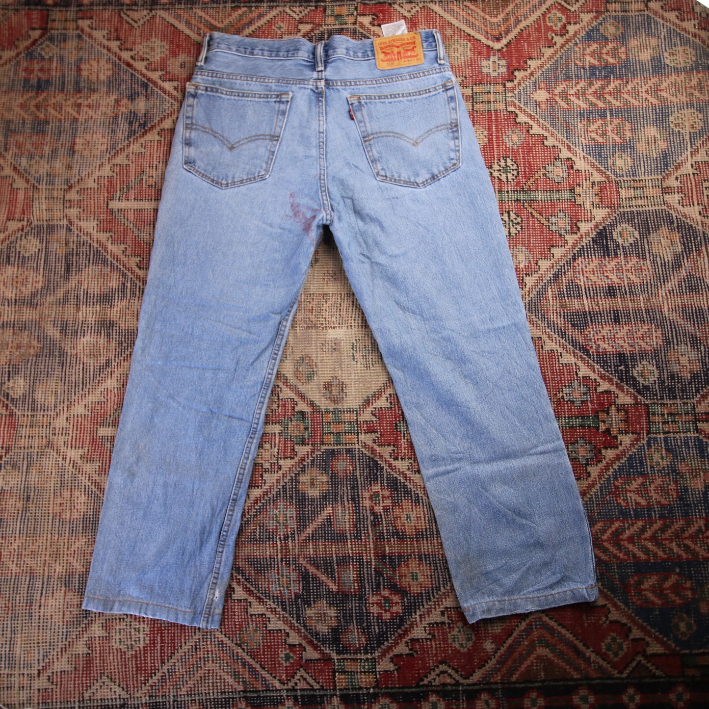 Levi's 516 W34 L25 Straight Leg Blue Denim Jeans