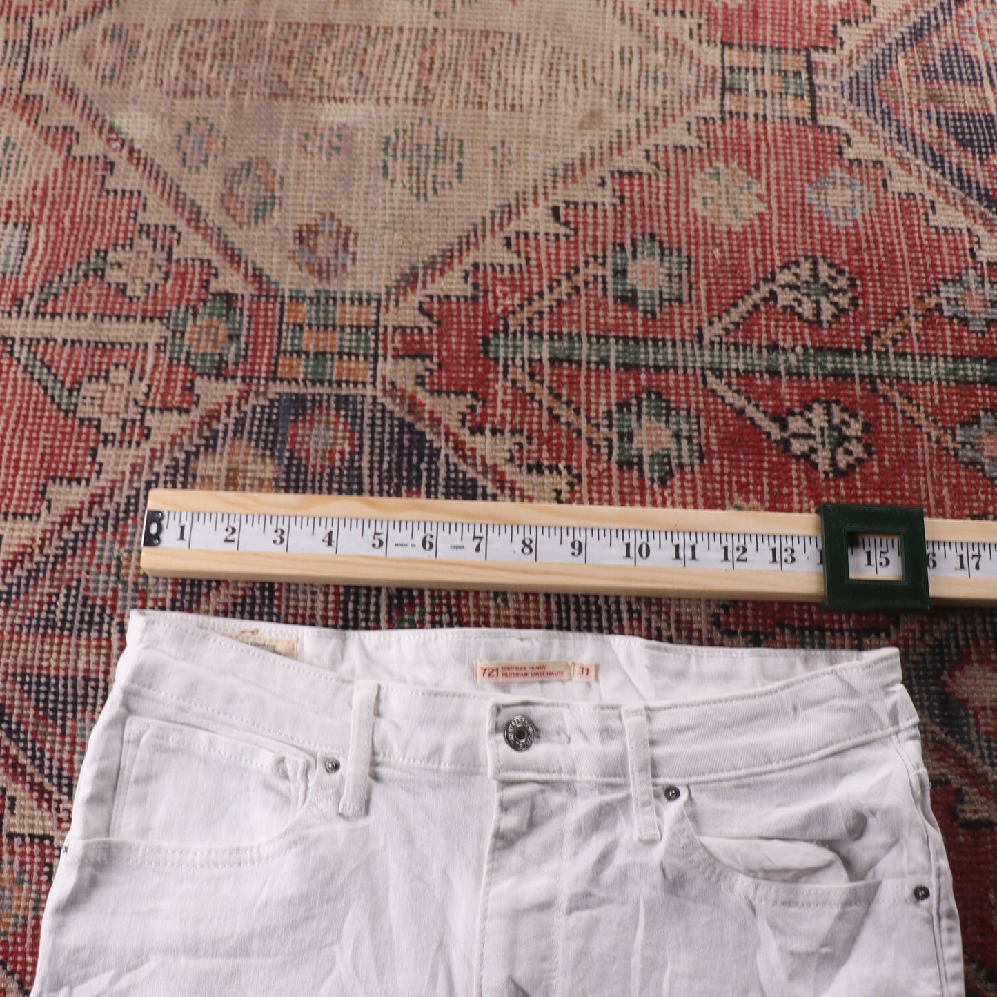 Levi's 721 Red Tab W42 L29 Skinny White Denim Jeans