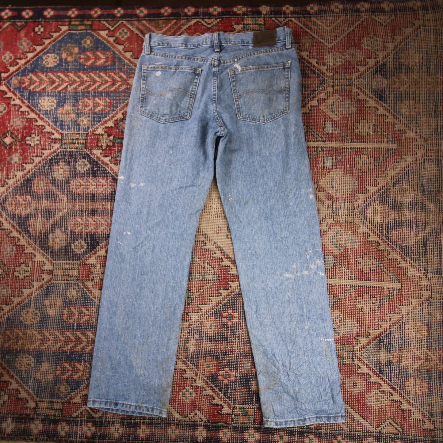 Lee W34 L30 Straight Leg Relaxed Fit Blue Denim Jeans