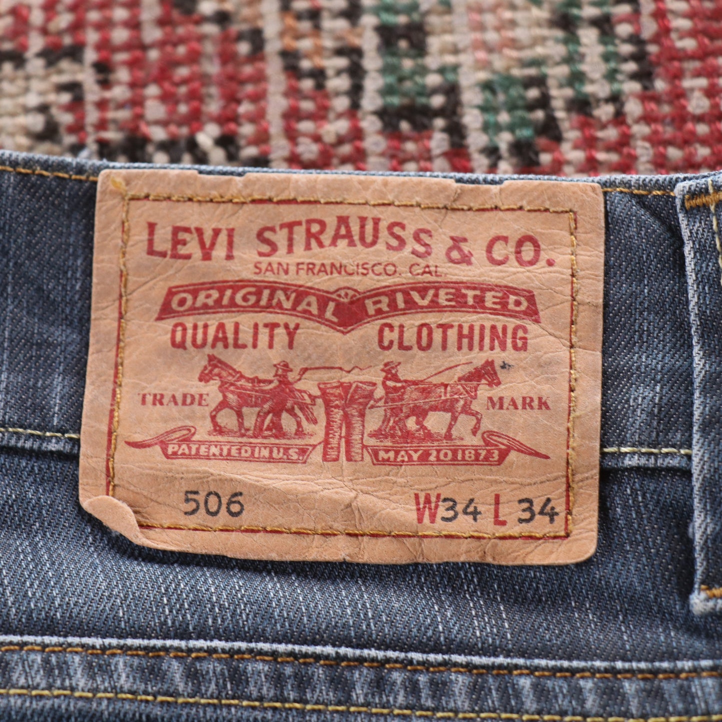 Levi's 506 Red Tab W36 L30 Straight Leg Blue Denim Jeans