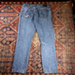 Lee W36 L32 Straight Leg Relaxed Fit Classic Ripped Style Blue Denim Jeans