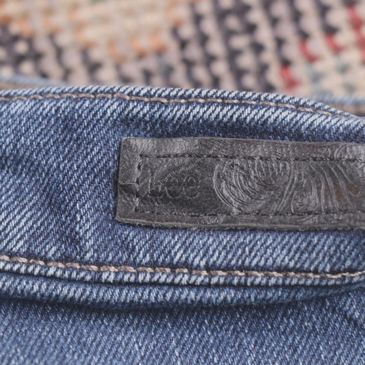 Lee W38 L27 Straight Leg Loose Fit Blue Denim Jeans