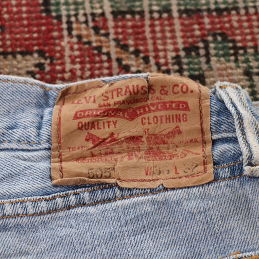 Levi's 505 Red Tab W36 L31 Straight Leg Regular Fit Blue Denim Jeans