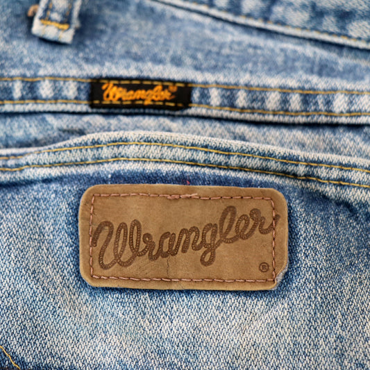 Wrangler W36 L32 Straight Leg Relaxed Fit Blue Denim Jeans