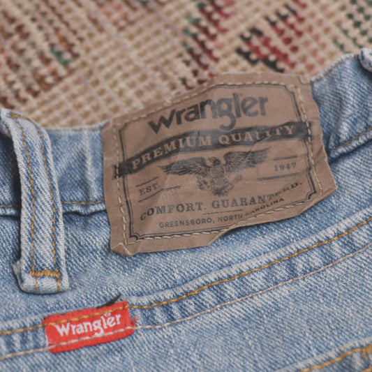 Wrangler W36 L34 Straight Leg Relaxed Fit Blue Denim Jeans