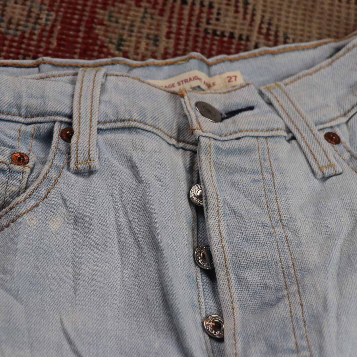 Levi's W28 L26 Straight Leg Blue Denim Jeans