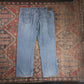 Lee W42 L28 Straight Leg Regular Fit Classic Ripped Style Blue Denim Jeans