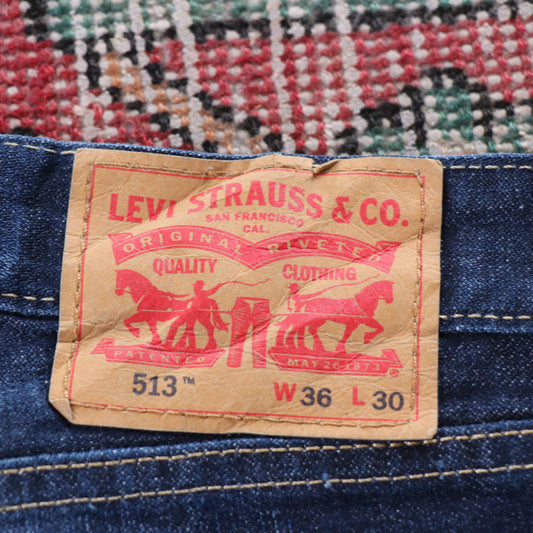 Levi's 513 Red Tab W32 L29 Straight Leg Slim Fit Blue Denim Jeans