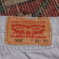 Levi's 508 W34 L26 Tapered Leg Regular Fit Beige Denim Jeans