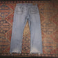 Wrangler W38 L30 Straight Leg Relaxed Fit Blue Denim Jeans