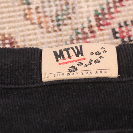 Cords W32 L27 Straight Leg Black Corduroy Casual Trousers