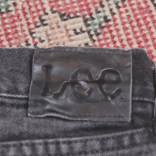 Lee W32 L29 Straight Leg Loose Fit Black Denim Jeans