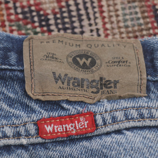 Wrangler W36 L29 Straight Leg Relaxed Fit Blue Denim Jeans