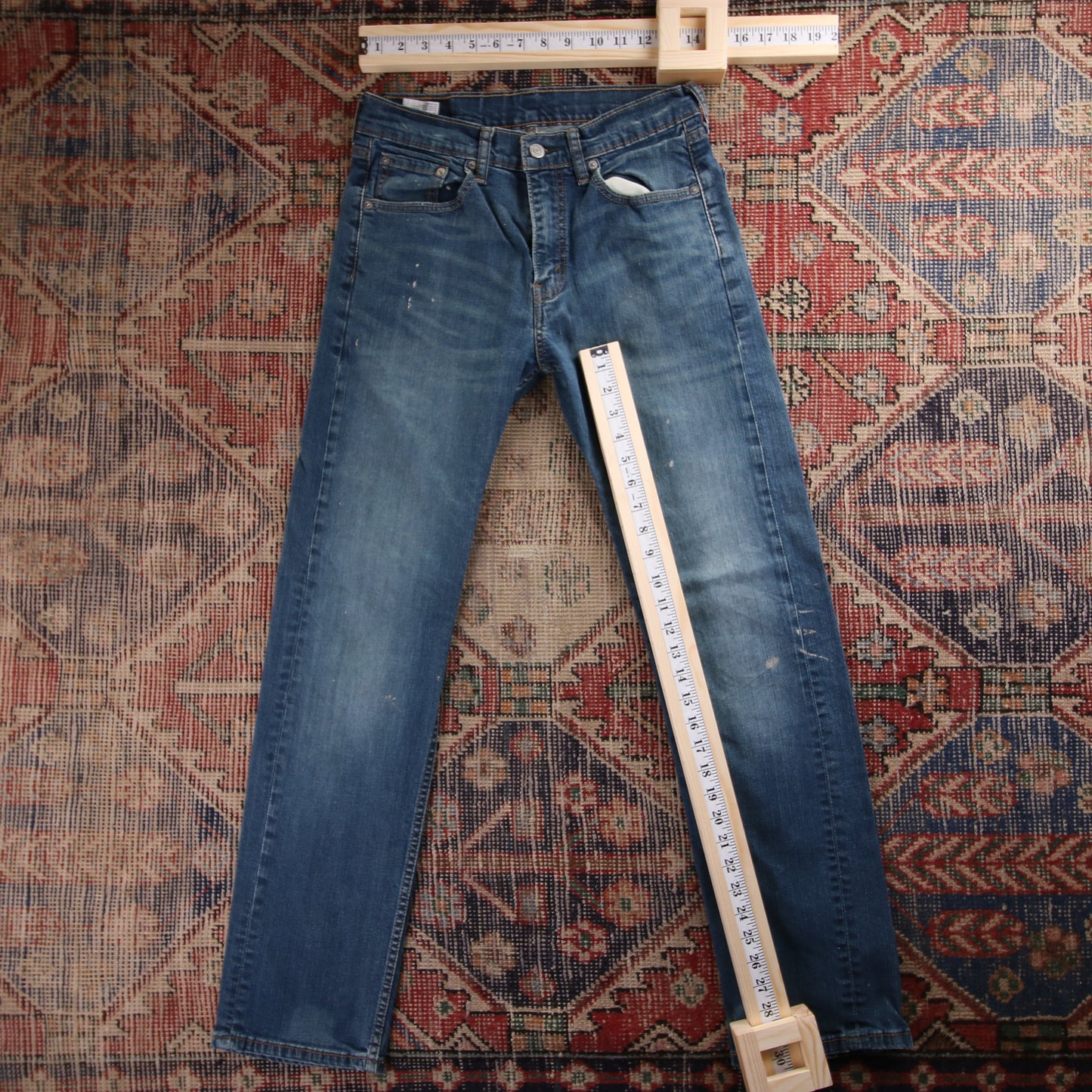 Levi's 505 Red Tab W28 L30 Straight Leg Regular Fit Blue Denim Jeans