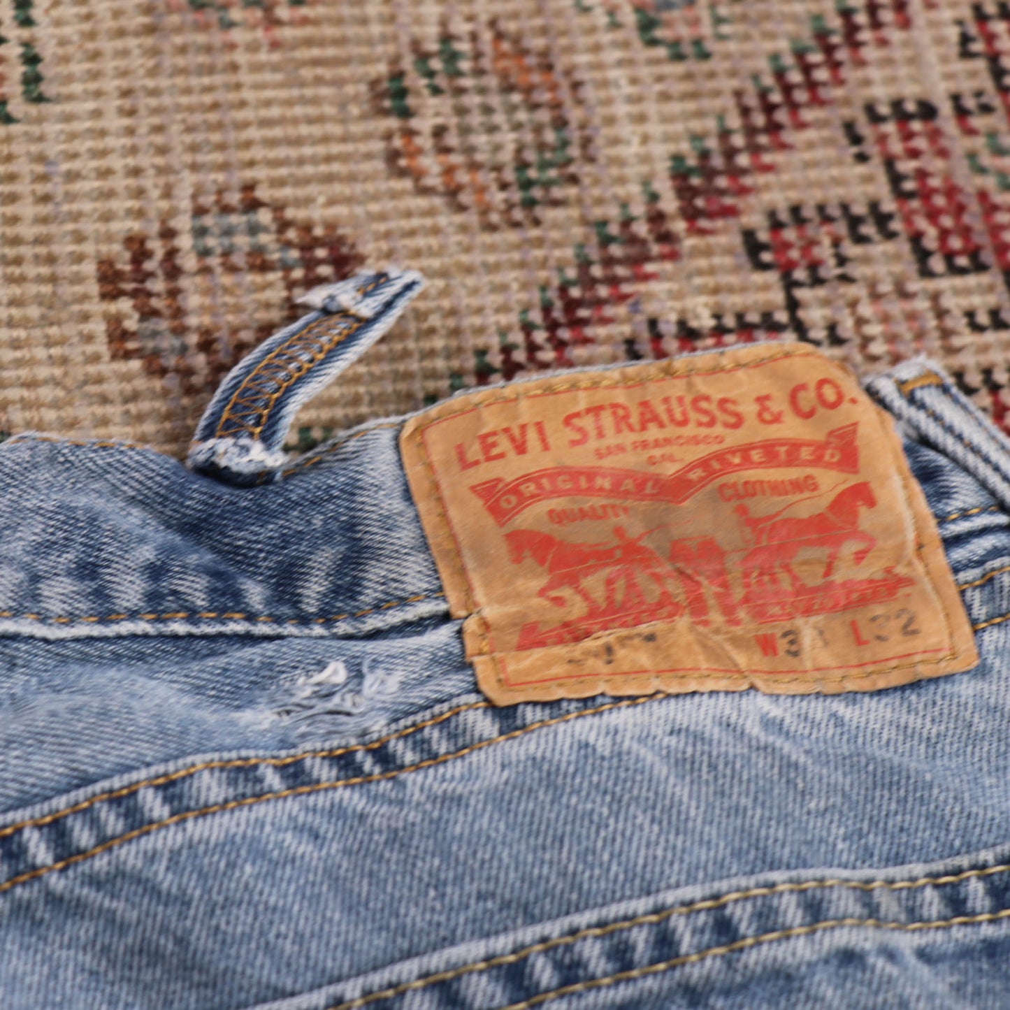 Levi's 505 W38 L30 Straight Leg Regular Fit Blue Denim Jeans