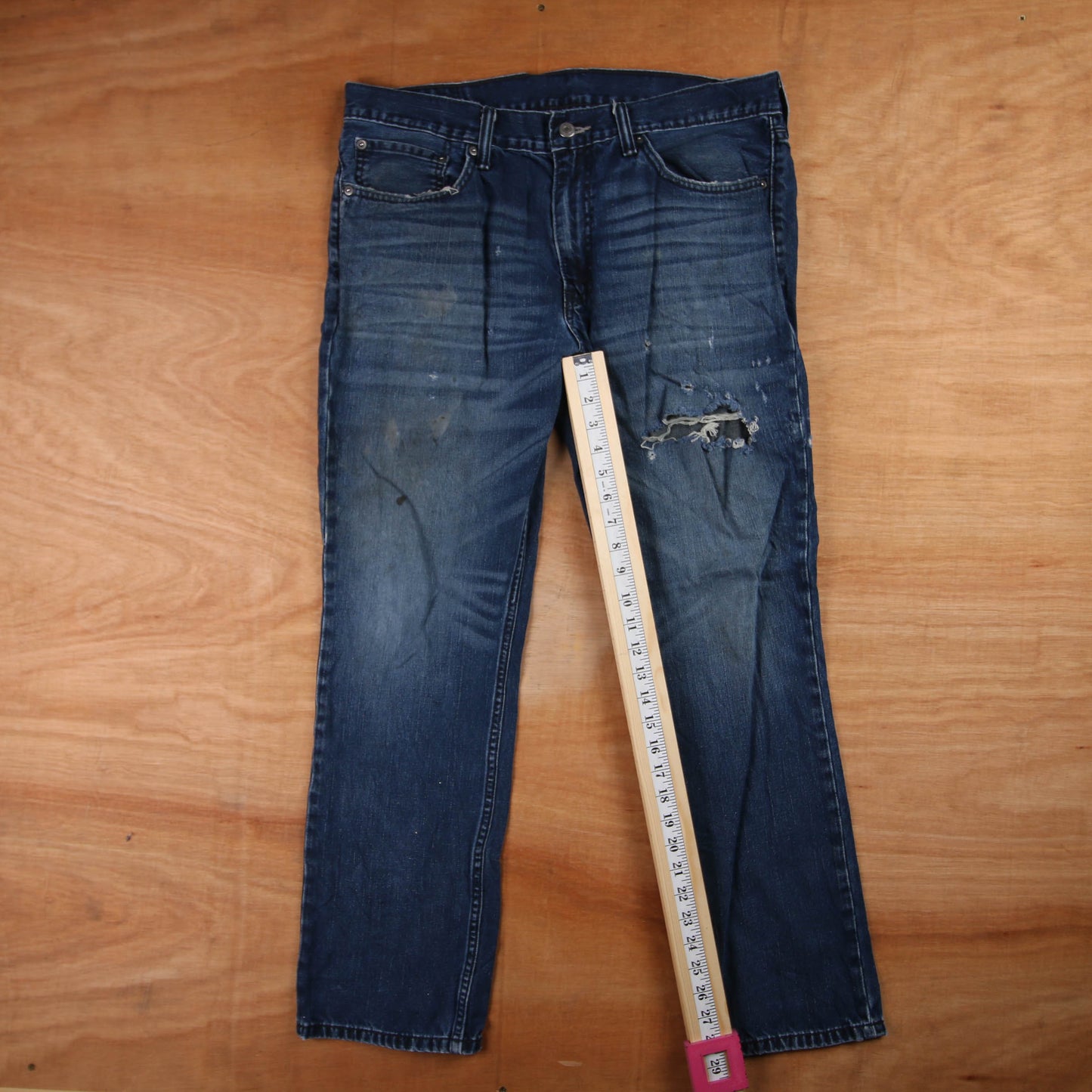 Levi's 505 Red Tab W36 L29 Straight Leg Regular Fit Blue Denim Jeans
