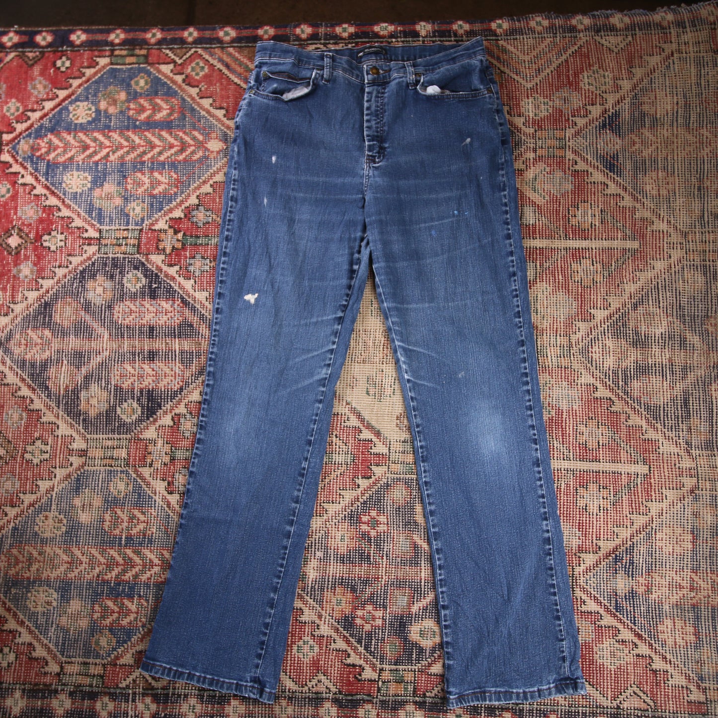 Lee W34 L32 Straight Leg Relaxed Fit Blue Denim Jeans