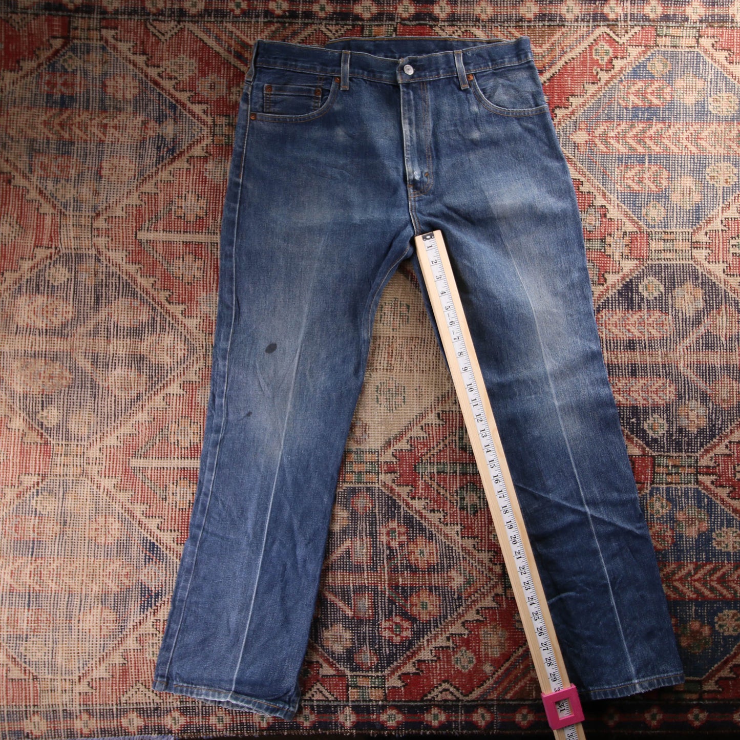 Levi's 517 Red Tab W36 L31 Bootcut Slim Fit Classic Ripped Style Blue Denim Jean