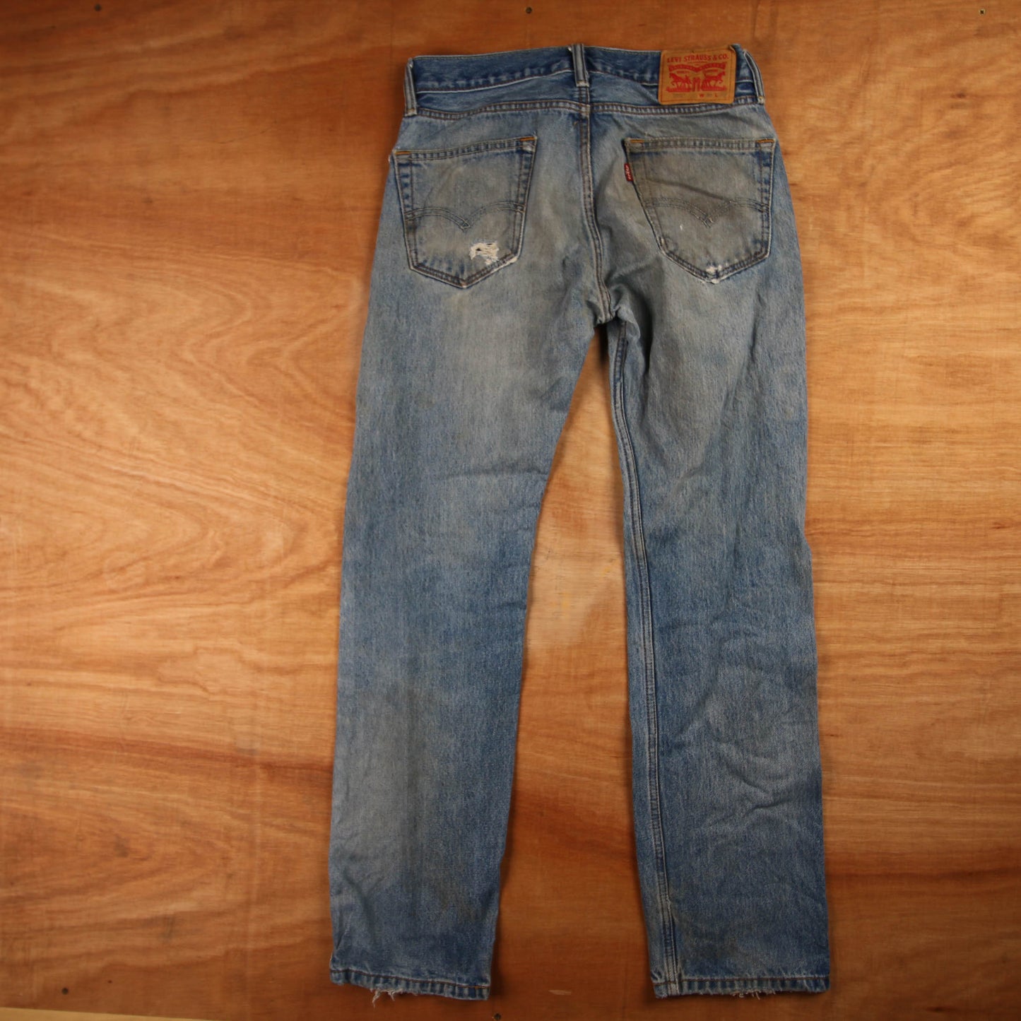 Levi's 505 Red Tab W30 L30 Straight Leg Regular Fit Blue Denim Jeans