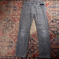 Levi's 504 W36 L32 Straight Leg Regular Fit Classic Ripped Style Grey Denim Jean