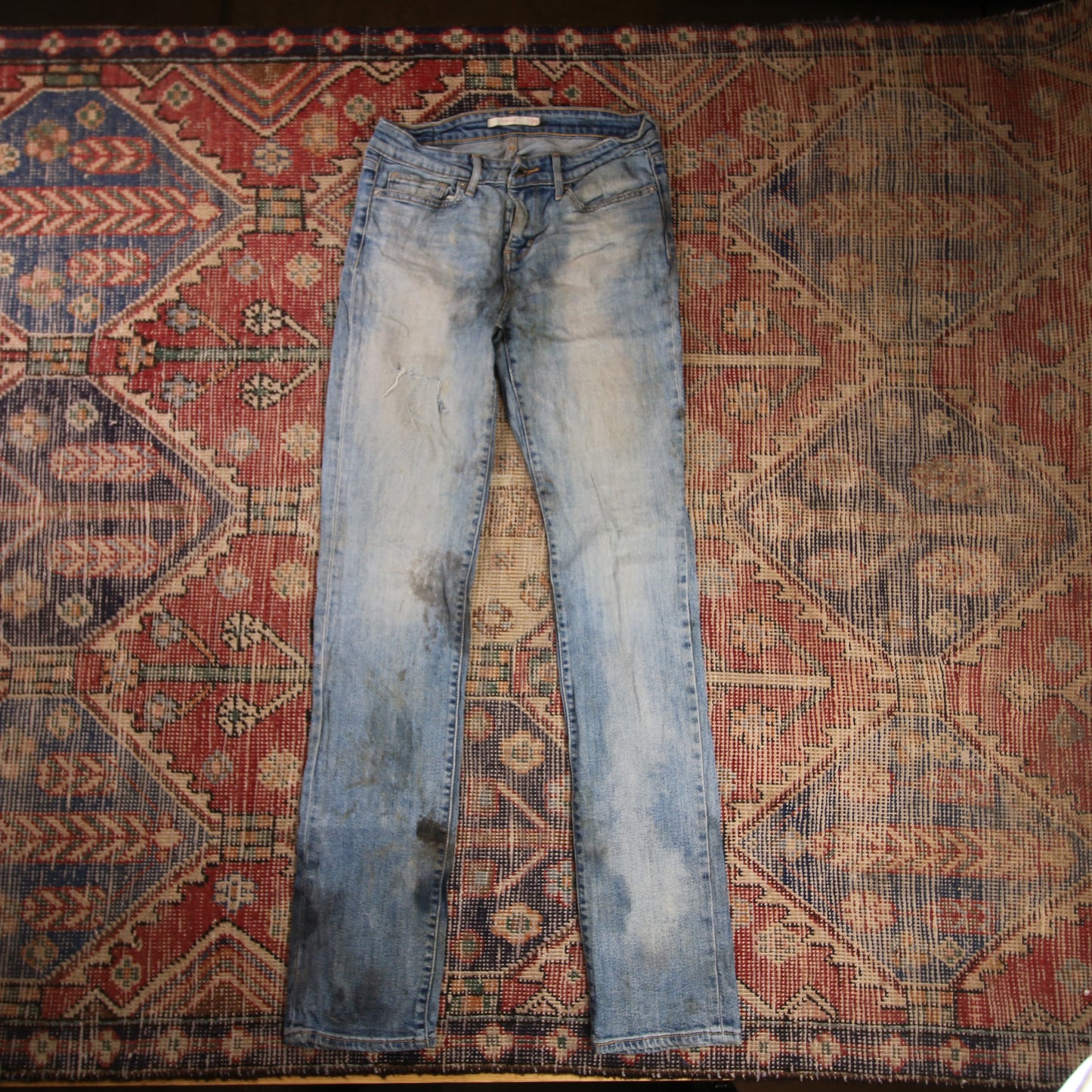 Levi's 712 W26 L31 Straight Leg Blue Denim Jeans