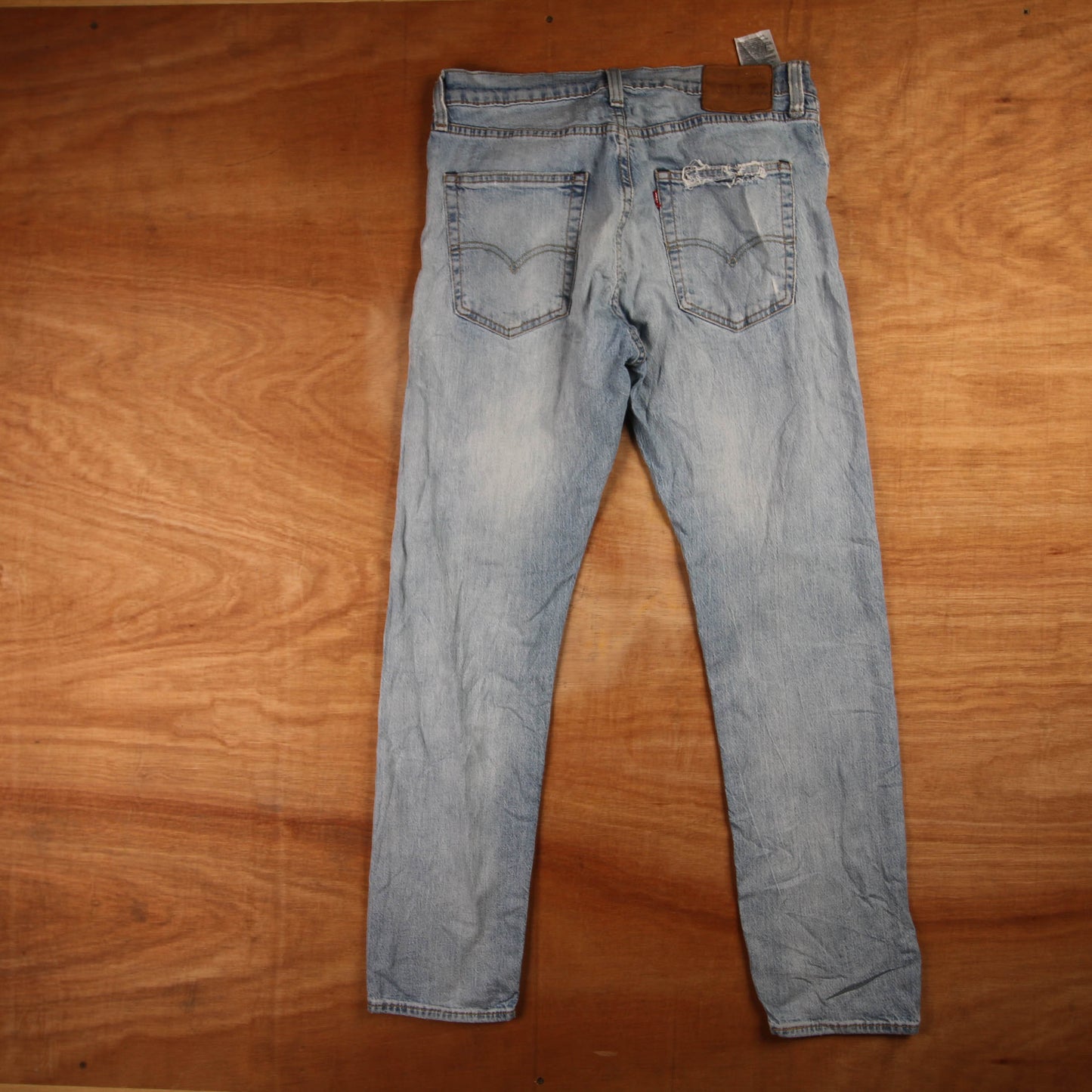 Levi's 501 Red Tab W32 L29 Original Fit Classic Ripped Style Blue Denim Jeans
