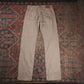 Levi's 505 W32 L33 Straight Leg Regular Fit Classic Ripped Style Beige Denim Jea
