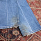 Wrangler W28 L34 Straight Leg Relaxed Fit Classic Ripped Style Blue Denim Jeans