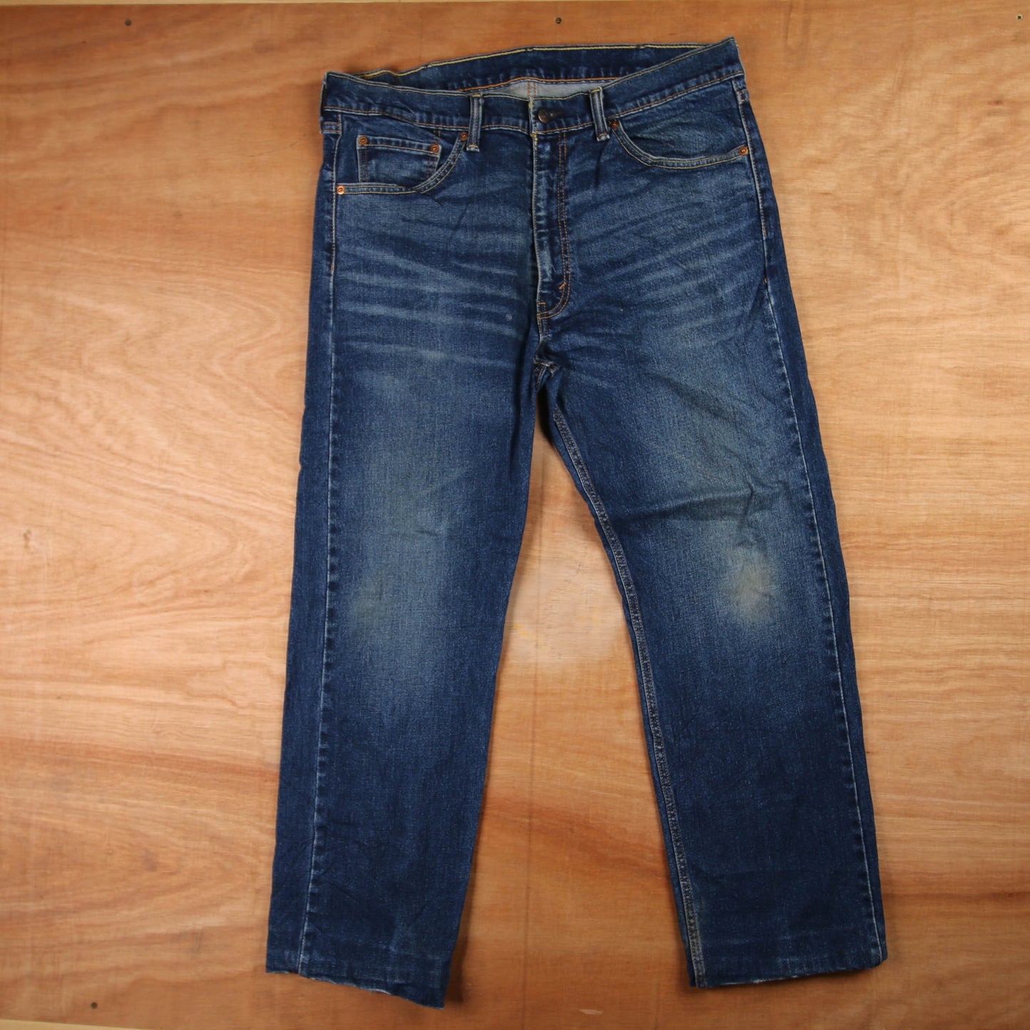 Levi's 505 Red Tab W38 L28 Straight Leg Regular Fit Blue Denim Jeans