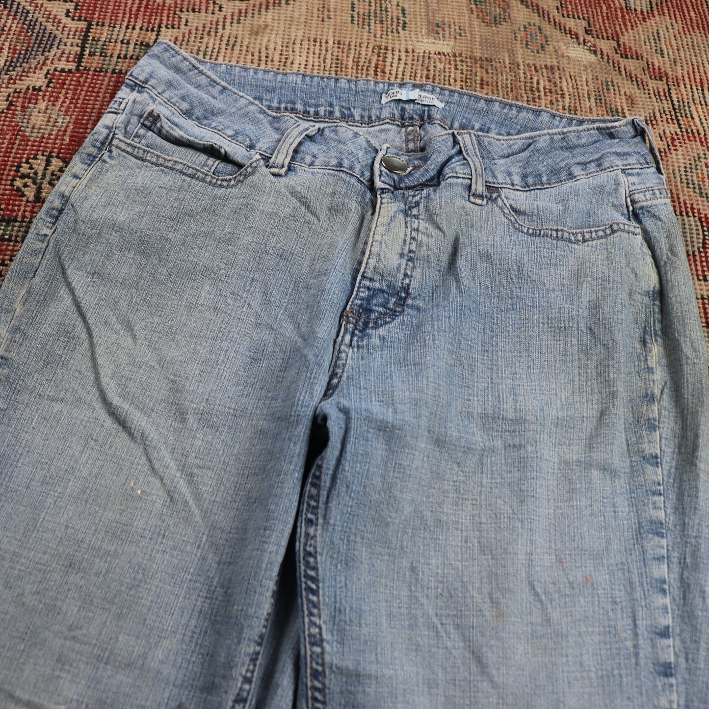 Lee W32 L32 Straight Leg Blue Denim Jeans