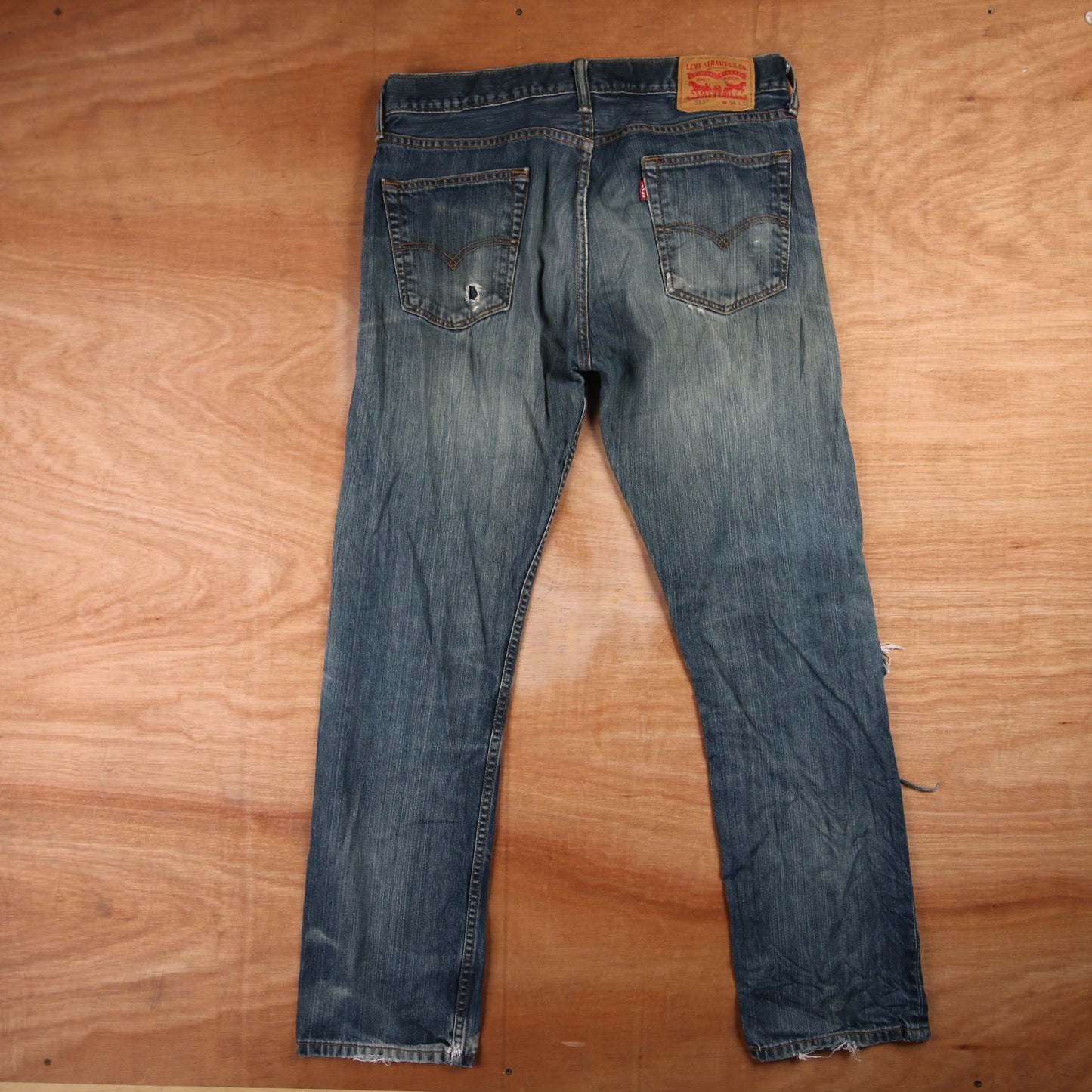 Levi's 513 Red Tab W34 L30 Straight Leg Slim Fit Blue Denim Jeans