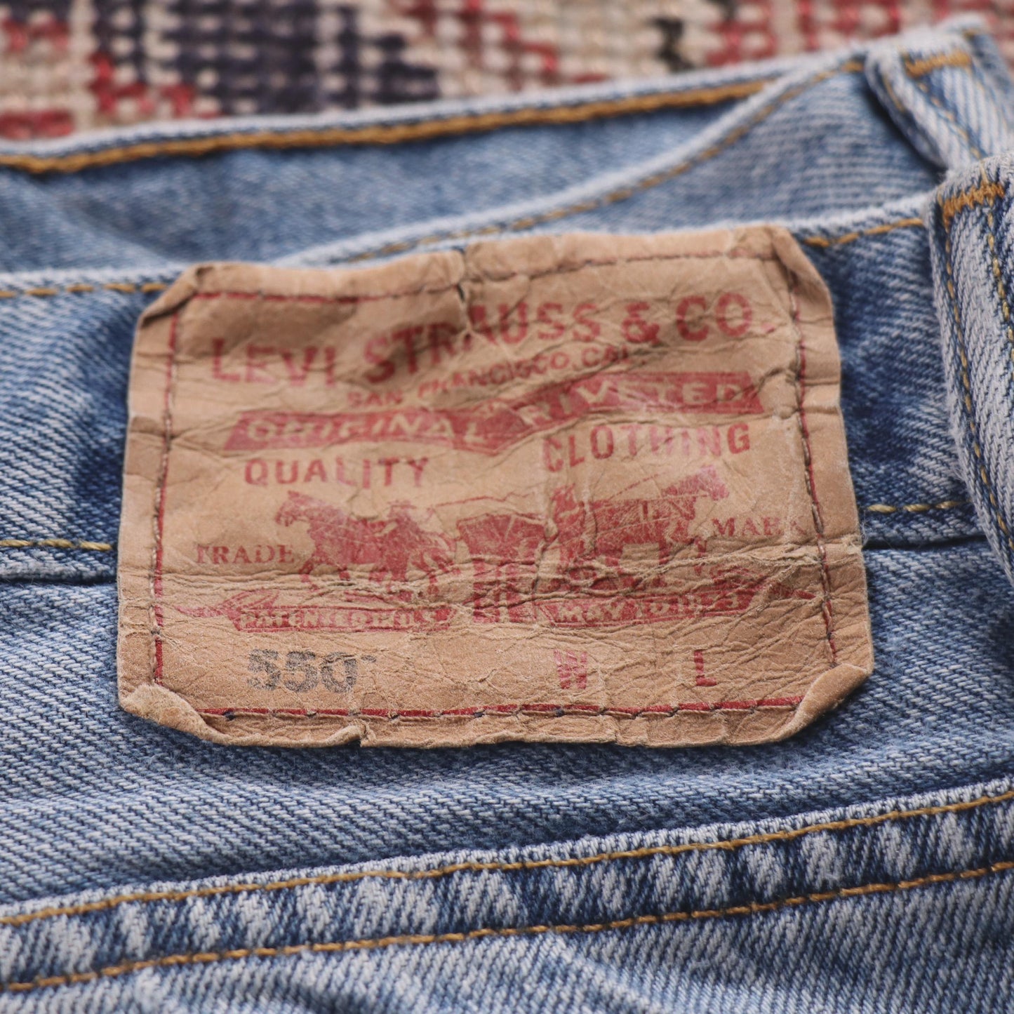 Levi's 550 W44 L28 Tapered Leg Relaxed Fit Blue Denim Jeans