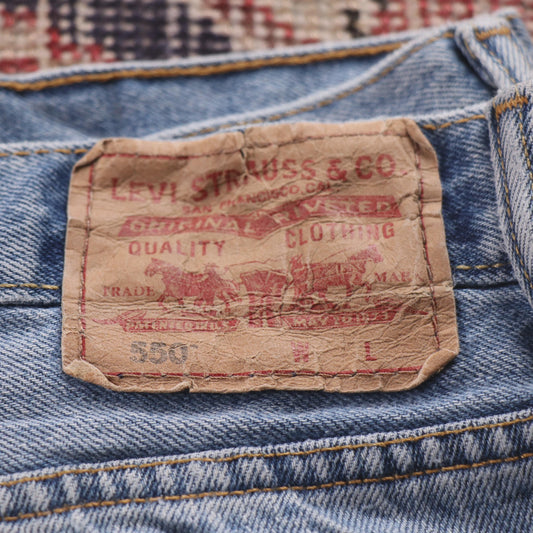 Levi's 550 W44 L28 Tapered Leg Relaxed Fit Blue Denim Jeans