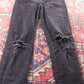 Levi's 721 Black Tab W26 L28 Skinny Classic Ripped Style Black Denim Jeans