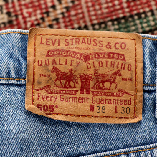Levi's 505 Red Tab W36 L30 Straight Leg Regular Fit Blue Denim Jeans