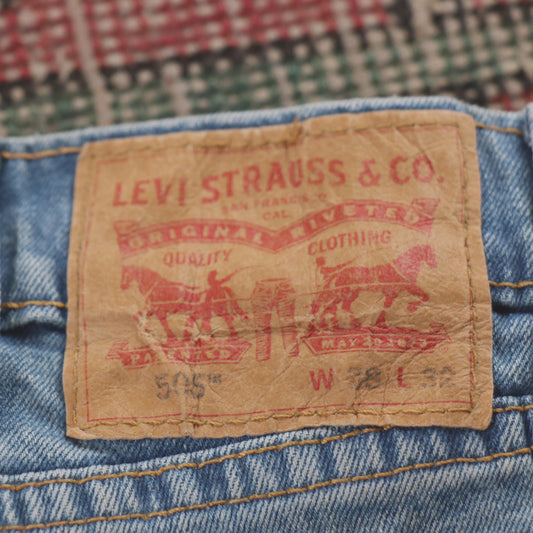 Levi's 505 Red Tab W34 L30 Straight Leg Regular Fit Blue Denim Jeans