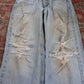 Levi's 514 W30 L32 Straight Leg Classic Ripped Style Blue Denim Jeans