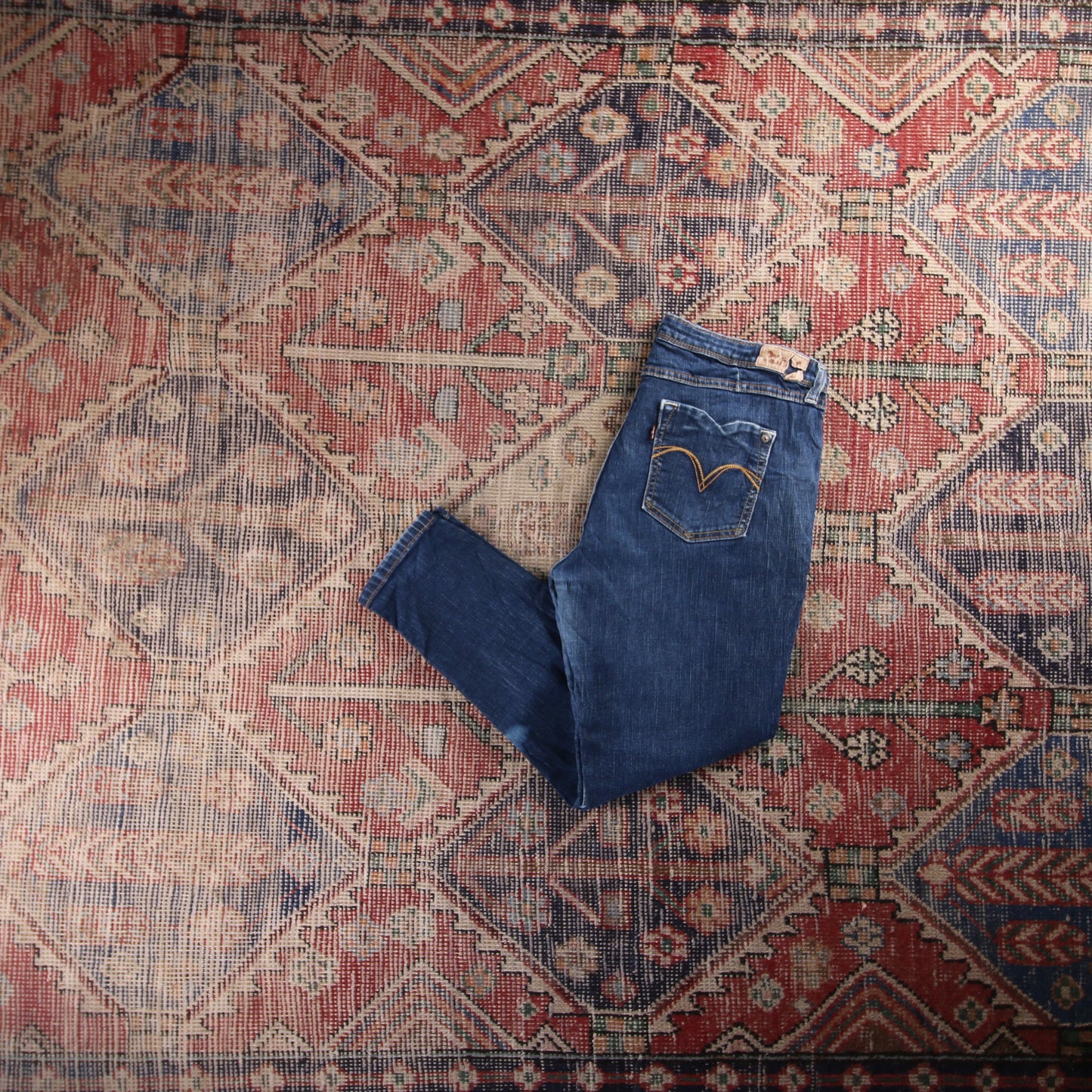 Levi's 711 Red Tab W32 L24 Skinny Blue Denim Jeans