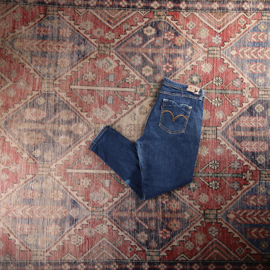 Levi's 711 Red Tab W32 L24 Skinny Blue Denim Jeans