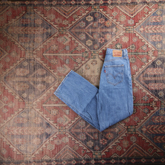 Levi's 721 Red Tab W24 L28 Loose Blue Denim Jeans