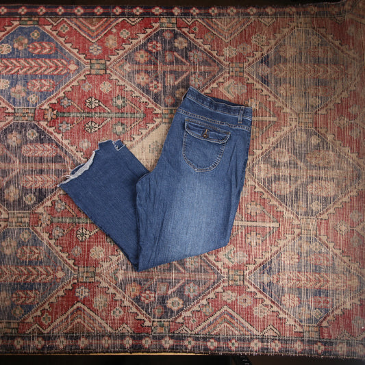 Lee W40 L27 Straight Leg Loose Fit Blue Denim Jeans